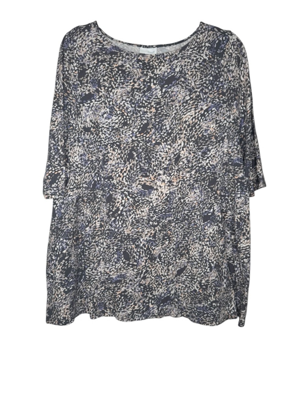 Pure J.Jill women's L cotton blend geometric tunic 3/4 sleeves top boho coastal